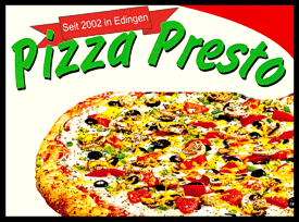 Speisekarte von Pizza Presto in 68535 Edingen-Neckarhausen anzeigen